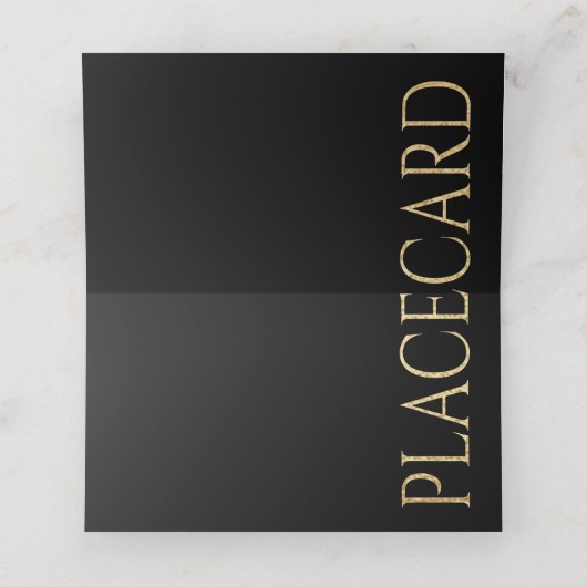 バーまたはバルミツワーエレガント金ゴールドとブラック プレイスカード (内部開封)
