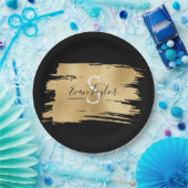 バーまたはバルミツワーエレガント金ゴールド紙プレート ペーパープレート (パーティー)