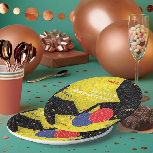 バーまたはバルミツワーゲームON 2 ペーパープレート (複数)