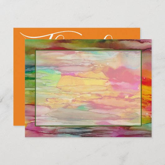 バーまたはバルミツワーサンキューカードカラフル線 サンキューカード (正面/裏面)