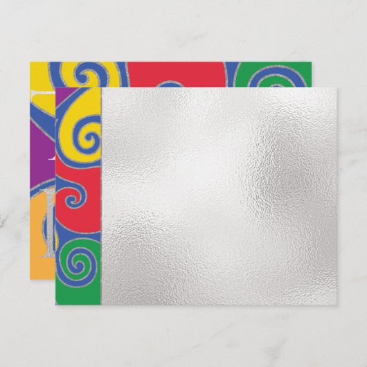 バーまたはバルミツワーサンキュースワエレガントール サンキューカード (正面/裏面)