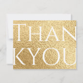 バーまたはバルミツワーサンキューユーエレガント金ゴールドTallit サンキューカード (裏面)