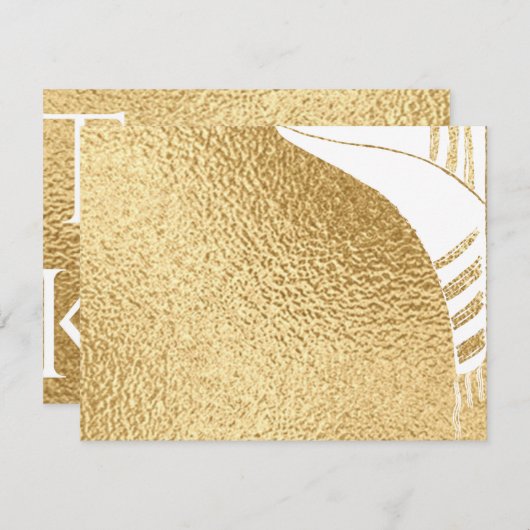 バーまたはバルミツワーサンキューユーエレガント金ゴールドTallit サンキューカード (正面/裏面)