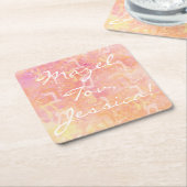 バーまたはバルミツワーシンプル微妙 スクエアペーパーコースター (アングル)