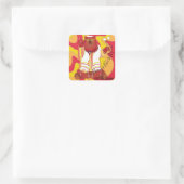 バーまたはバルミツワーステッカースクエアヒッパイベア スクエアシール (バッグ)