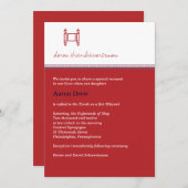 バーまたはバルミツワートラクリムソン招待状 招待状 (正面/裏面)