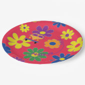 バーまたはバルミツワーフラワー紙プレート ペーパープレート (アングル)