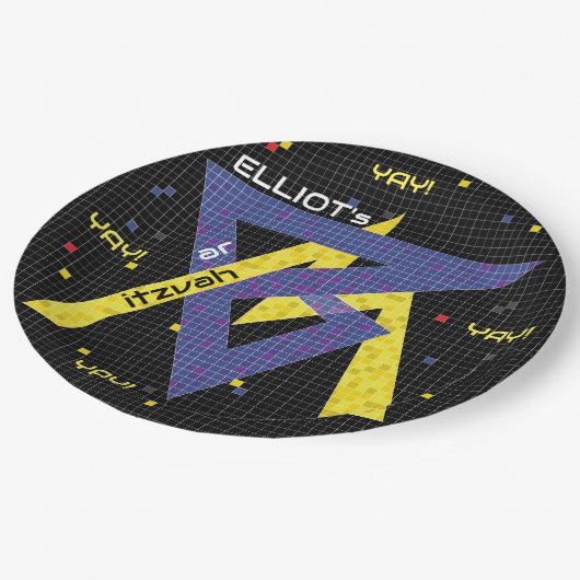 バーまたはバルミツワー紙プレートゲームオン ペーパープレート (アングル)