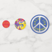 バーまたはバルミツワー紙吹雪ヒッピースタイル コンフェッティ (正面)