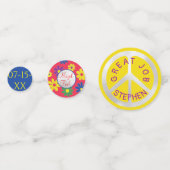 バーまたはバルミツワー紙吹雪Groovy花 コンフェッティ (正面)