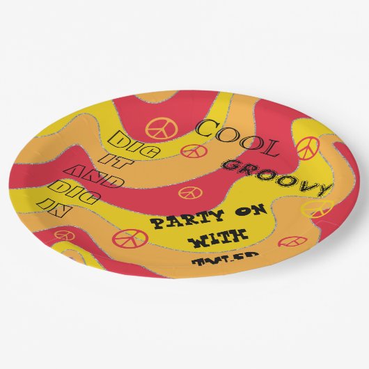 バーまたはバルミツワーDIG IN紙プレート ペーパープレート (アングル)