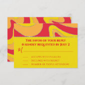 バーまたはバルミツワーRSVP銀色の波 出欠カード (正面/裏面)