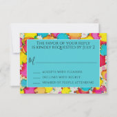 バーまたはバルミツワーRSVP A Splash of Color 出欠カード (正面)