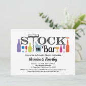 バーをストックするレトロなカップルシャワーの招待状 招待状 (スタンド正面)