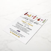 バーを満たす カップルシャワーの招待状 箔招待状 (回転した状態)