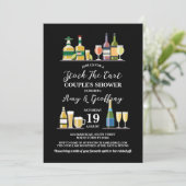 バーを満杯にパーティーエンゲージメントカップルシャワー 招待状 (スタンド正面)