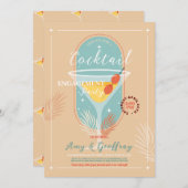 バーを満杯に！エンゲージメント カクテル パーティー 招待状 (正面/裏面)