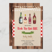 バーを満杯に BBQ の招待状 招待状 (正面/裏面)