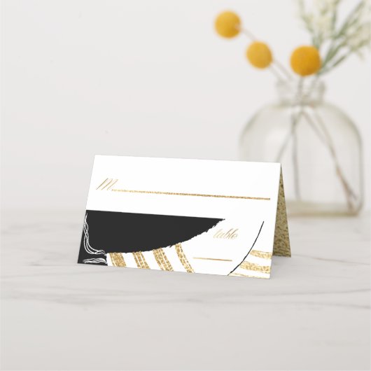 バーアンバルミツワーエレガント金ゴールドタルライト座席表 プレイスカード (正面)