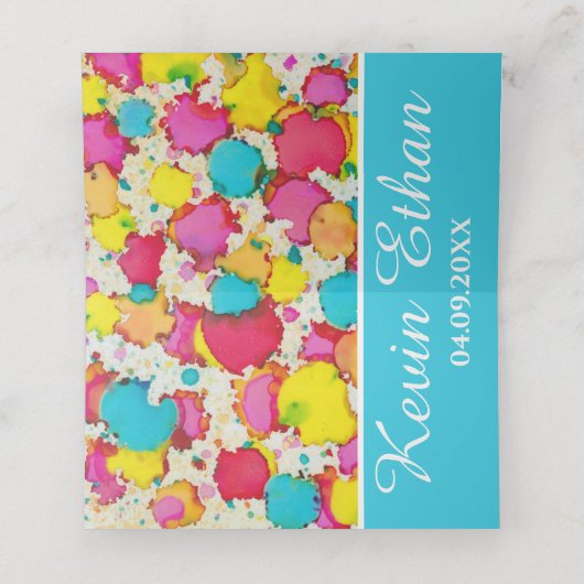 バーアンバルミツワーカラフル座席表 プレイスカード (内部開封)