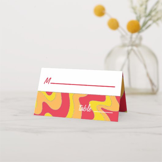 バーアンバルミツワーグリッタリーカラー座席表 プレイスカード (正面)