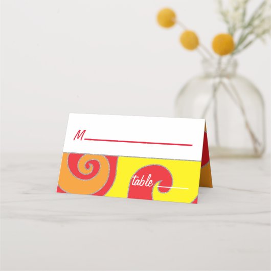 バーアンバルミツワースワーls座席表 プレイスカード (正面)