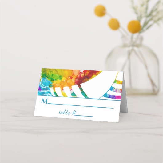 バーアンバルミツワートカラフルラット座席表 プレイスカード (正面)