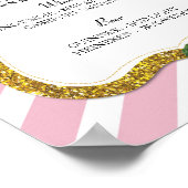 バーイベントサインストライプピンクウェディングレセプション ポスター (角)