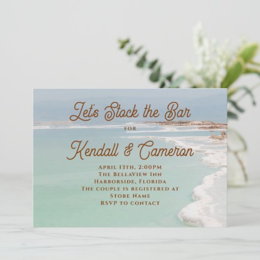 バーウェディングシャワー海の保管 招待状 (スタンド正面)