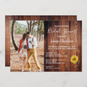 バーウ素朴ウ木写真ひまわり国 招待状 (正面/裏面)