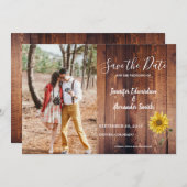 バーウ素朴ンウッドひまわり写真撮影国 セーブザデート (正面/裏面)