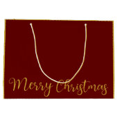 バーエレガントガンディと金ゴールドメリークリスマス ラージペーパーバッグ (裏面)