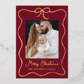 バーエレガントグンディと金ゴールドリボン弓2写真 箔シーズンカード (正面)