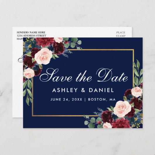 バーエレガントグンディフローラブルー 案内ポストカード (正面/裏面)