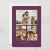 バーエレガントグンディミニマル4フォト結婚ズフラット サンキューカード (正面)