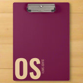 バーエレガントグンディモダンモノグラムイニシャルスクリプト クリップボード