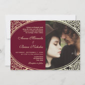 バーエレガントグンディ結婚のQRコード招待状 招待状 (正面)