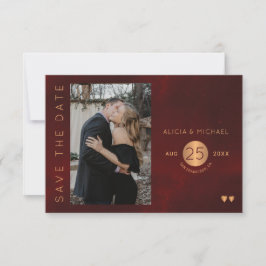 バーエレガントグンディ金ゴールド結婚の写真は日付を保存 セーブザデート
