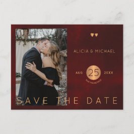 バーエレガントグンディ金ゴールド結婚の写真は日付を保存 案内ポストカード