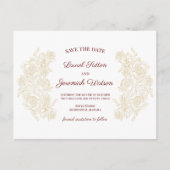 バーエレガントグンディ&ゴールデンバラ日付を保存 ポストカード (正面)