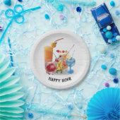 バーカクテルオンウッド ペーパープレート (パーティー)