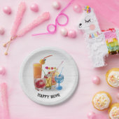 バーカクテルオンウッド ペーパープレート (パーティー)