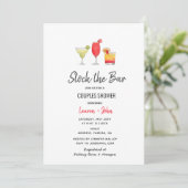 バーカクテルカップルのシャワーの招待状をストック 案内状 (スタンド正面)
