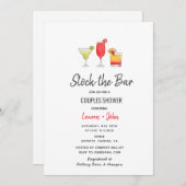 バーカクテルカップルのシャワーの招待状をストック 案内状 (正面/裏面)