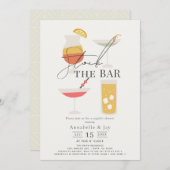 バーカクテルカップルのシャワーをストック 招待状 (正面/裏面)