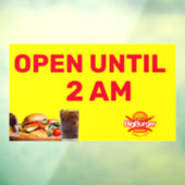 バーカスタマイズガーレストランのロゴが午前2時までオープン ウィンドウサイン (シート3)