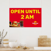 バーカスタマイズガーレストランのロゴが午前2時までオープン ポスター (キッチン)