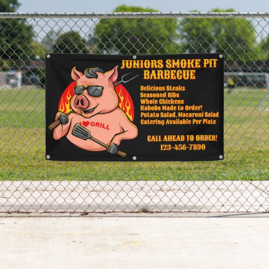 バーカスタマイズベキュースモーカーのモバイルビジネスバナー 横断幕 (インサイチュ)
