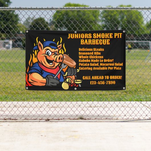 バーカスタマイズベキュースモーカーのモバイルビジネスバナー 横断幕 (インサイチュ)