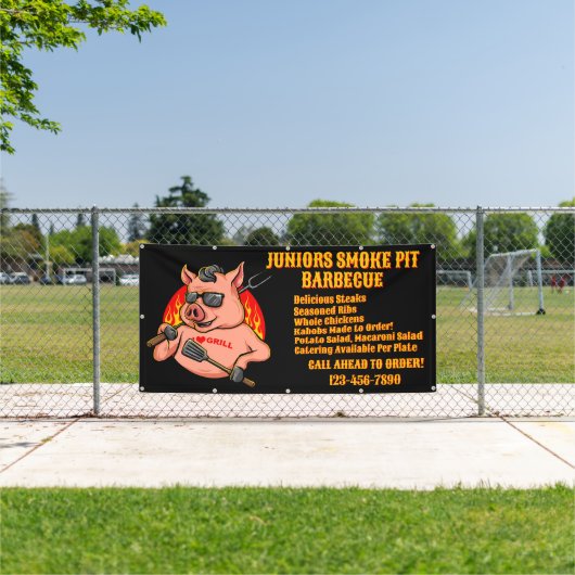 バーカスタマイズベキュースモーカーのモバイルビジネスバナー 横断幕 (インサイチュ)